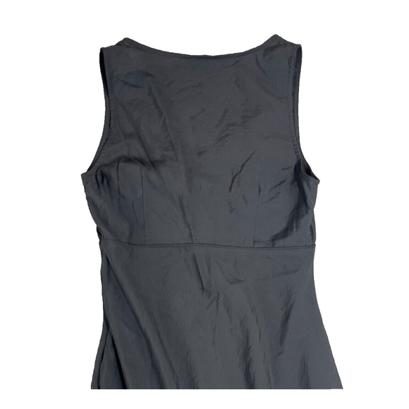 Madewell Ariana Midi Dress Size 0 Black Textured Empire Minimalist 90s Feminine - Picture 4 of 9